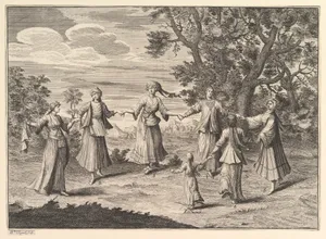 A Native Dance (Aubry de La Mottraye's "Travels throughout Europe, Asia and into Part of Africa...," London, 1724, vol. I, pl. 11)