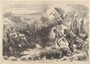A "Negro" Regiment in Action (from "Harper's Weekly")