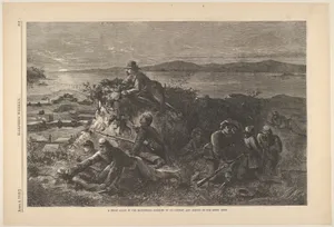 A Night Scout in the Southwest – Surprise of an Outpost, and Survey of the Rebel Guns (from "Harper's Weekly")