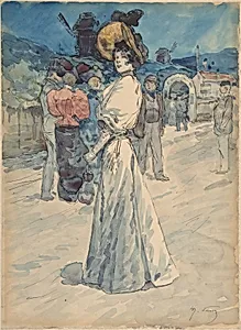 A Parisienne Outside the Moulin de la Galette