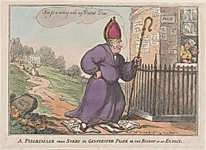 A Pilgrimage from Surry to Gloucester Place or the Bishop is an Extacty by Thomas Tegg|Thomas Rowlandson|Mary Anne Clarke|Prince Frederick Augustus, Duke of York and Albany