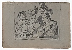 A Quartet of Singers, Lute players, and Bell Ringers Playing in a Tavern by Candlelight by Leonaert Bramer
