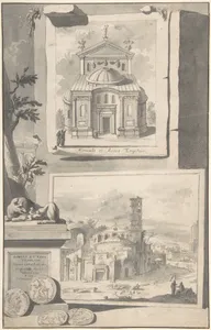 A Reconstruction of the Temple of Romulus and Remus (above) and a View of the Ruins (below)