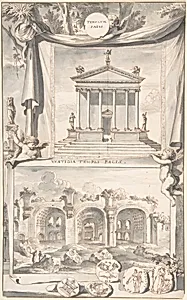 A Reconstruction of the Templum Pacis (above) and a View of the Ruins (below) by Jan Goeree
