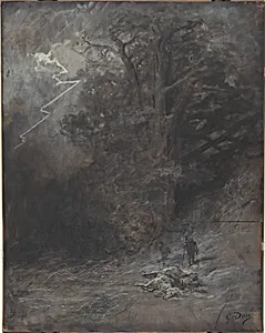 A Rider and a Dead Horse in a Landscape