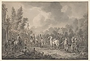 A Riding School with a Visiting Family