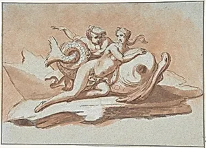 A Sea Nymph and a Triton on a Dolphin