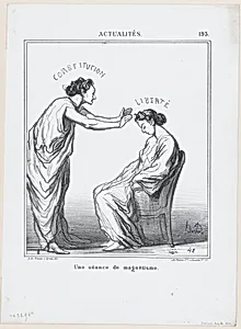 A session of hypnotism, from 'News of the day,' published in "Le Charivari" by Walter Frères|Arnaud de Vresse|Honoré Daumier