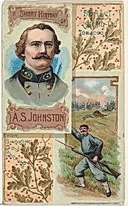 A Short History: General Albert Sidney Johnston, from the Histories of Generals series (N114) issued by W. Duke, Sons & Co. to promote Honest Long Cut Smoking and Chewing Tobacco by Knapp & Company|W. Duke, Sons & Co.