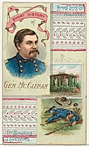 A Short History: General George B. McClellan, from the Histories of Generals series (N114) issued by W. Duke, Sons & Co. to promote Honest Long Cut Smoking and Chewing Tobacco by Knapp & Company|W. Duke, Sons & Co.