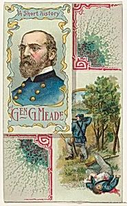 A Short History: General George Gordon Meade, from the Histories of Generals series (N114) issued by W. Duke, Sons & Co. to promote Honest Long Cut Smoking and Chewing Tobacco by W. Duke, Sons & Co.|Knapp & Company