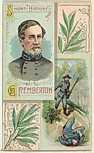 A Short History: General John C. Pemberton, from the Histories of Generals series (N114) issued by W. Duke, Sons & Co. to promote Honest Long Cut Smoking and Chewing Tobacco by Knapp & Company|W. Duke, Sons & Co.