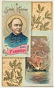 A Short History of Admiral David G. Farragut, from the Histories of Generals series (N114) issued by W. Duke, Sons & Co. to promote Honest Long Cut Smoking and Chewing Tobacco by Knapp & Company|W. Duke, Sons & Co.