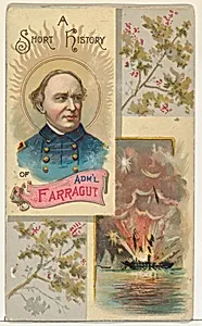 A Short History of Admiral David G. Farragut, from the Histories of Generals series (N114) issued by W. Duke, Sons & Co. to promote Honest Long Cut Smoking and Chewing Tobacco by W. Duke, Sons & Co.|Knapp & Company