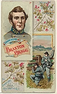 A Short History of General Braxton Bragg, from the Histories of Generals series (N114) issued by W. Duke, Sons & Co. to promote Honest Long Cut Smoking and Chewing Tobacco by W. Duke, Sons & Co.|Knapp & Company