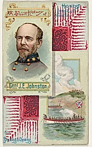 A Short History of General J. E. Johnston, from the Histories of Generals series (N114) issued by W. Duke, Sons & Co. to promote Honest Long Cut Smoking and Chewing Tobacco by Knapp & Company|W. Duke, Sons & Co.