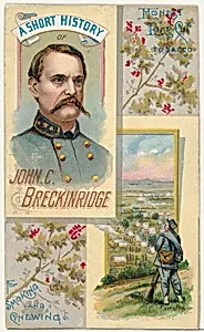 A Short History of General John C. Breckinridge, from the Histories of Generals series (N114) issued by W. Duke, Sons & Co. to promote Honest Long Cut Smoking and Chewing Tobacco by W. Duke, Sons & Co.|Knapp & Company