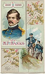 A Short History of General Nathaniel P. Banks, from the Histories of Generals series (N114) issued by W. Duke, Sons & Co. to promote Honest Long Cut Smoking and Chewing Tobacco by Knapp & Company|W. Duke, Sons & Co.