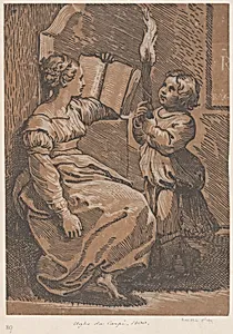 A Sibyl Reading a book facing right