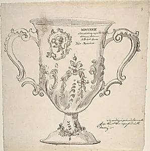 A Silver Urn, inscribed "MDCCXXIX...John Sudbury...Johanni Bateman" by Anonymous, British, 19th century