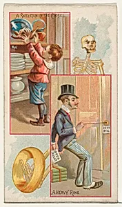 A Skeleton in the Closet / A Heavy Ring, from the Jokes series (N118) issued by Duke Sons & Co. to promote Honest Long Cut Tobacco by American Tobacco Company|George S. Harris & Sons|W. Duke, Sons & Co.