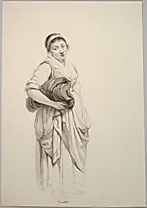 A Standing Young Washerwoman