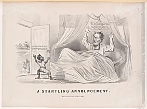 A Startling Announcement by Jefferson Davis|Currier & Ives