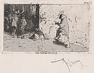 A street in Seville with figures