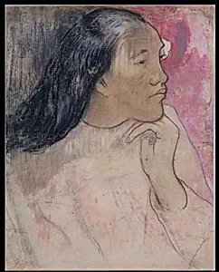A Tahitian Woman with a Flower in Her Hair by Paul Gauguin