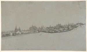 A View of Brussels from the South, with the Halle Gate at Center; verso: Landscape Sketch