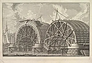 A view of part of the intended Bridge at Blackfriars, London by Giovanni Battista Piranesi