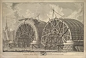 A view of part of the intended Bridge at Blackfriars, London by Giovanni Battista Piranesi