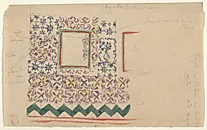 A Wall Decorated in Spanish Tiles by Eugène Delacroix