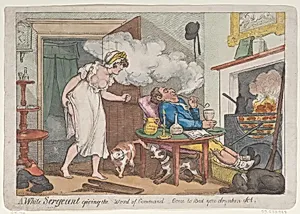 A White Sergeant giving the word of command - "Come to Bed you drunken sot" by Thomas Rowlandson|William McCleary