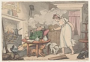 A White Sergeant giving the Word of Command: "Why don't you come to bed, you drunken sot?" by Rudolph Ackermann, London|Thomas Rowlandson