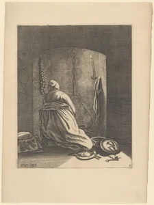 A Woman Cooking, Plate 3 from "Five Feminine Occupations"