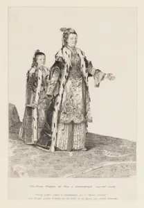 A woman of European descent in Pera, Constantinople receiving visitors, followed by a young girl (Une Dame Franques de Pera à Constantinople recevant visite)