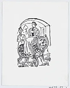 A woman riding on the back of a tiger