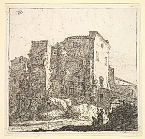 A Woman Spinning and a Fisherman