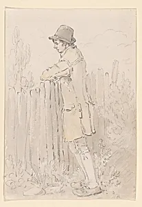 A Young Man Leaning on a Fence
