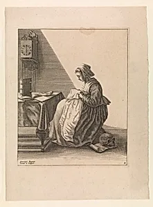 A Young Woman Ruffling, Plate 2 from "Five Feminine Occupations" by Geertruydt Roghman