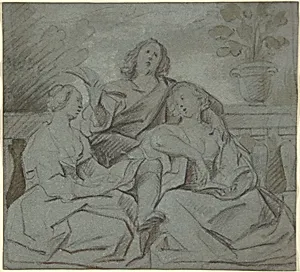 A Youth and Two Girls Singing