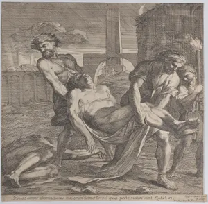 Abdon and Sennen carrying the early Christian martyrs off for burial