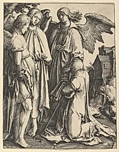Abraham and Three Angels by Lucas van Leyden