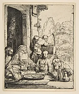 Abraham Entertaining the Angels by Rembrandt (Rembrandt van Rijn)