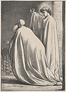 Abram and the Angel, from "Dalziels' Bible Gallery" by Camden Press|Scribner and Welford|Dalziel Brothers|Frederic, Lord Leighton