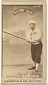 Abram Harding "Hardy" Richardson, Left Field, Detroit Wolverines, from the Old Judge series (N172) for Old Judge Cigarettes by Goodwin & Company