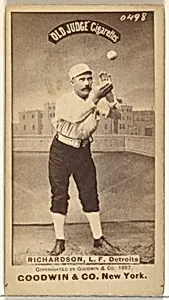 Abram Harding "Hardy" Richardson, Left Field, Detroit Wolverines, from the Old Judge series (N172) for Old Judge Cigarettes by Goodwin & Company