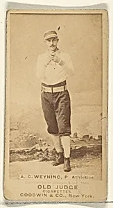 A.C. Weyhing, Pitcher, Philadelphia Athletics, from the Old Judge series (N172) for Old Judge Cigarettes by Goodwin & Company