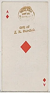 Ace of Diamonds (red), from the Playing Cards series (N84) for Duke brand cigarettes by W. Duke, Sons & Co.